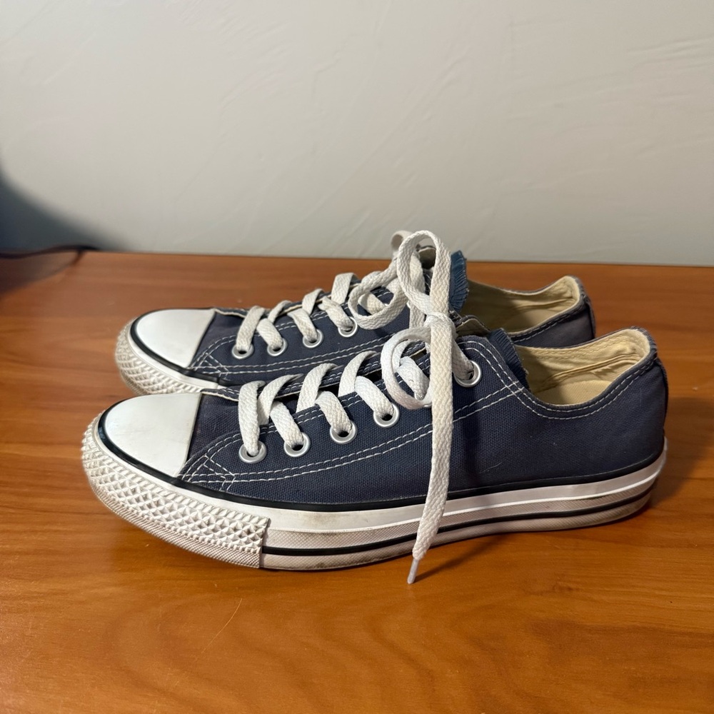 Converse Chuck Taylor All‎ Star Low Top Canvas Sneaker Blue Grey Navy Lace Up W7